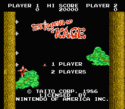 The Legend of Kage title screenshot